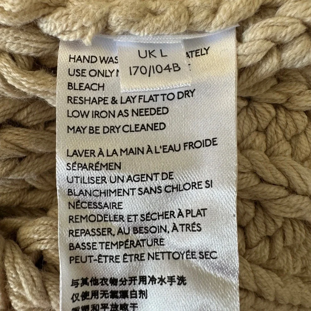 Free People My Only‎ Sunshine Sweater Womens Large Beige Mock Neck Chunky Knit